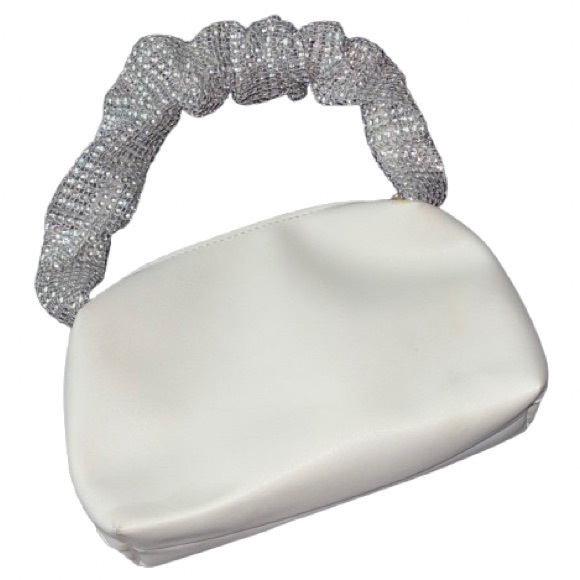 White Rhinestone Sparkle Bag – Chic Square Evening Purse - Picture 1 of 3